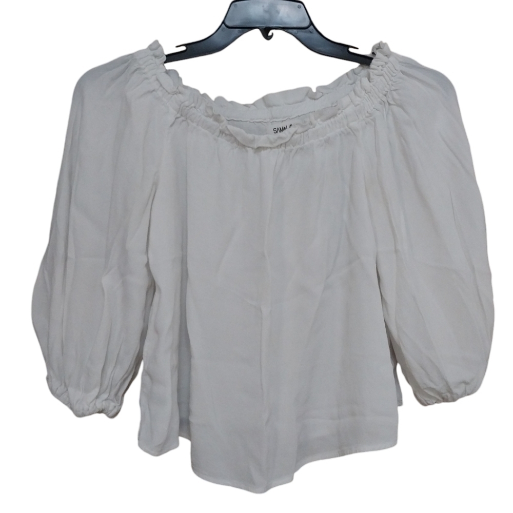Sam & lavi women's top crop top peasant size XS white boho